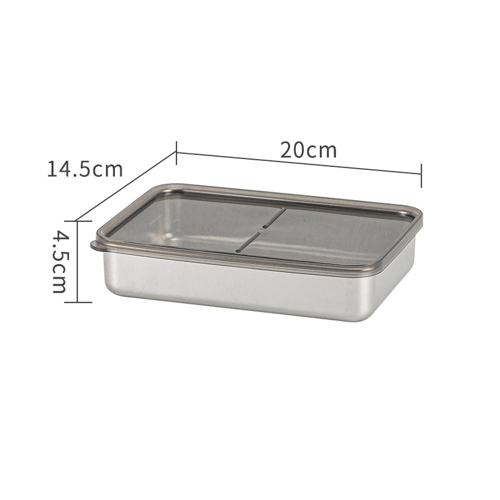 4Pcs Stainless Steel Airtight Food Storage Container with Lid for Refrigerator