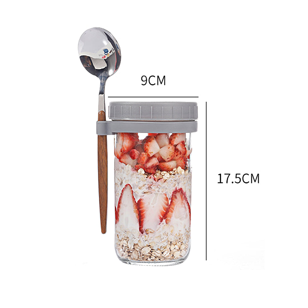 4Pcs 600ML Overnight Oats Containers with Lids and Spoons