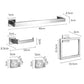 5Pcs Bathroom Towel Bar Set Stainless Steel 40cm Wall Mounted Towel Racks