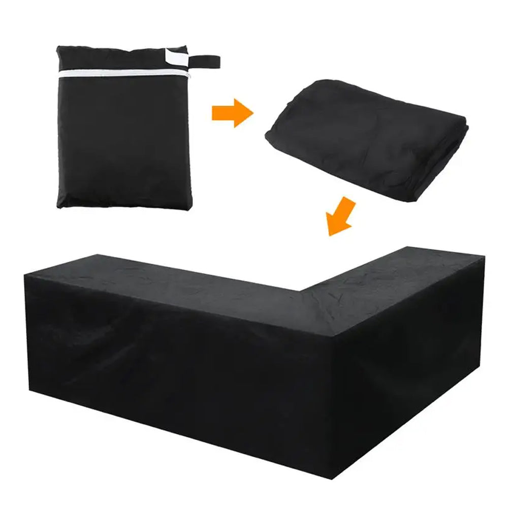 2Pcs Waterproof L-Shape Outdoor Furniture Cover Set