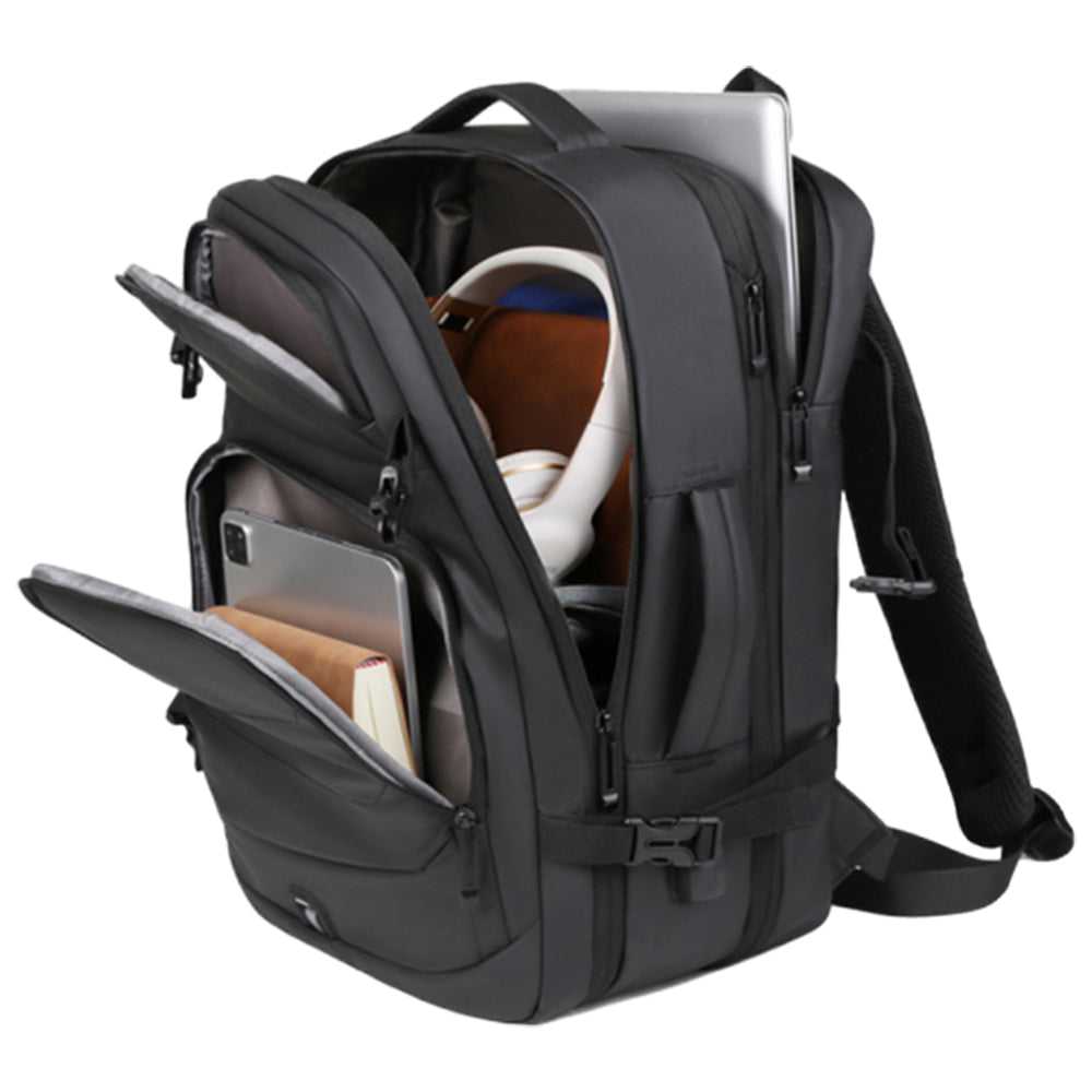35L Large Water-Resistant Expandable Laptop Travel Backpack with USB Charging Hole