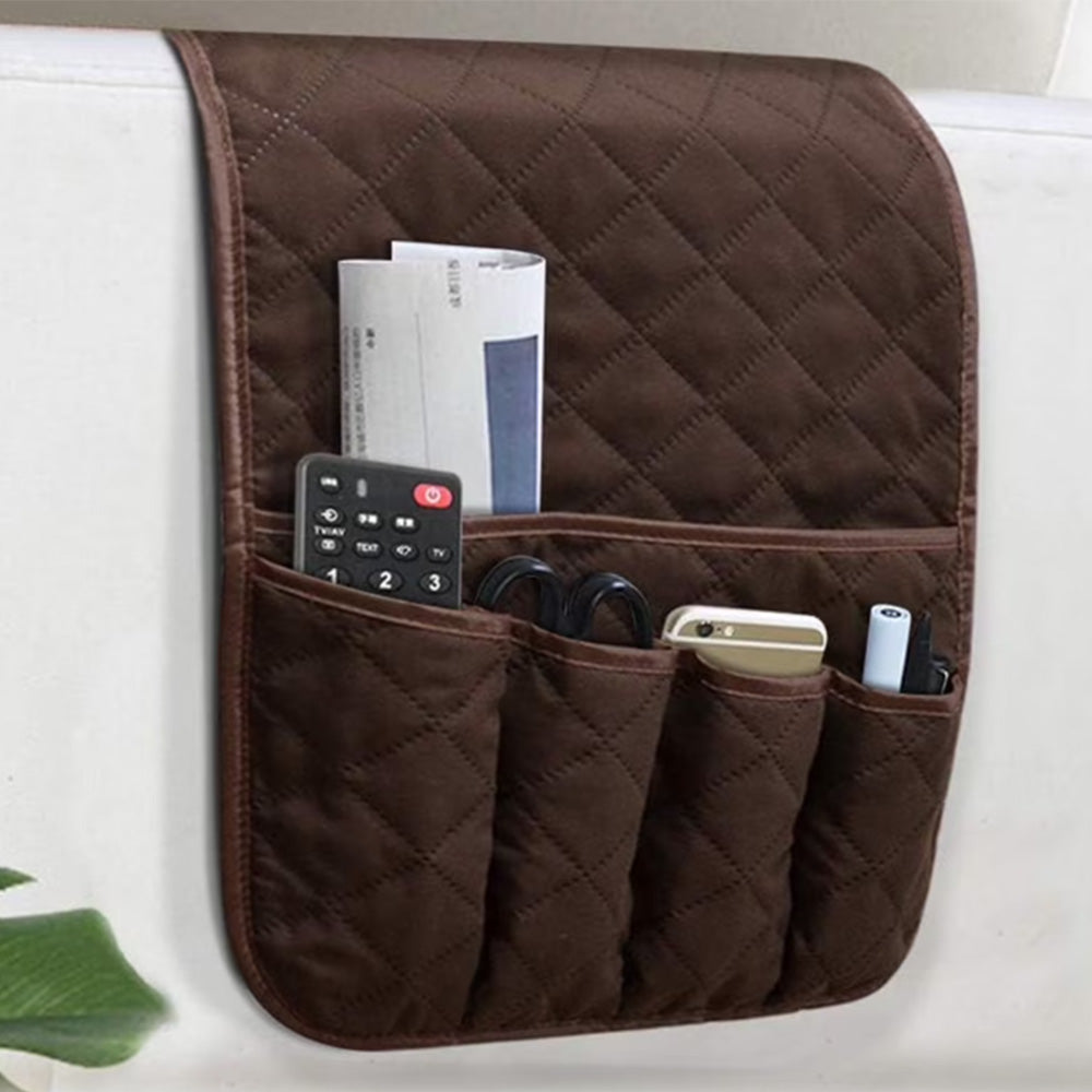 5 Pocket Sofa Armrest Organizer Remote Holder Bag for Couch and Chair