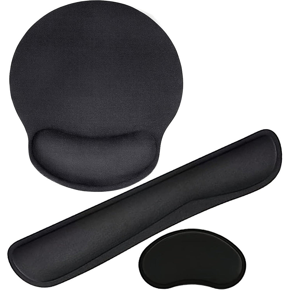 3Pcs Gaming Mouse Pad Mouse Pad with Wrist Rest Circle Curved Ergonomic Mousepad