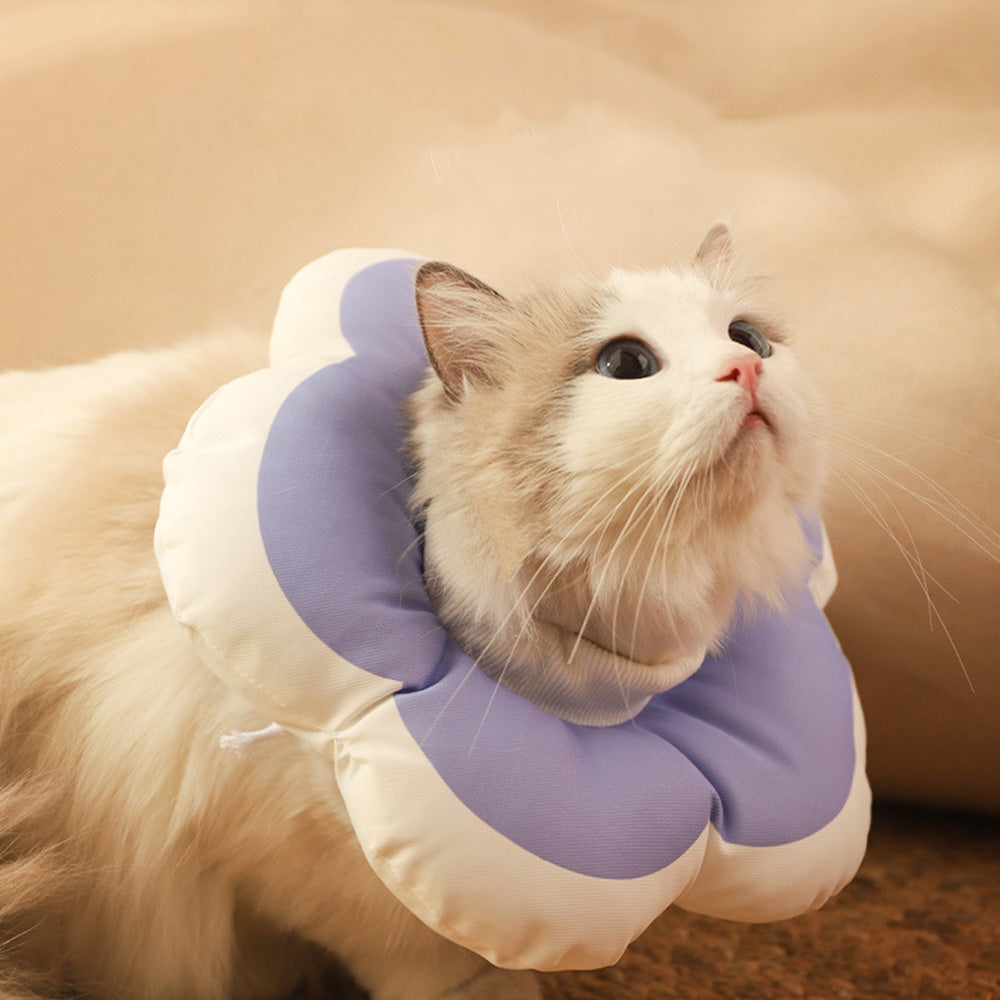Cute Flower Cat Cone Collar Anti-Bite Lick Wound Healing Protective Neck Collar