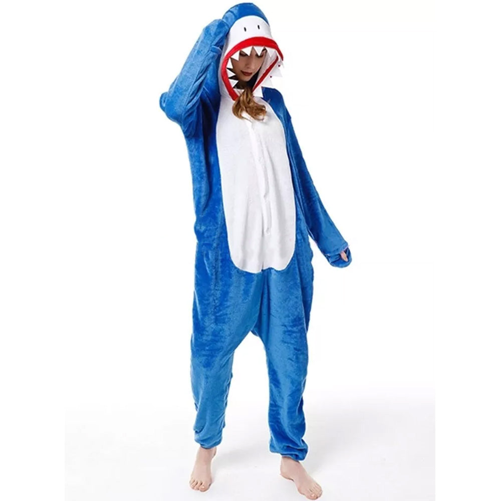 Animal Polyester Zipper Hooded Jumpsuit Onesie Adult Cosplay Unisex Pajamas Costume-Style 2
