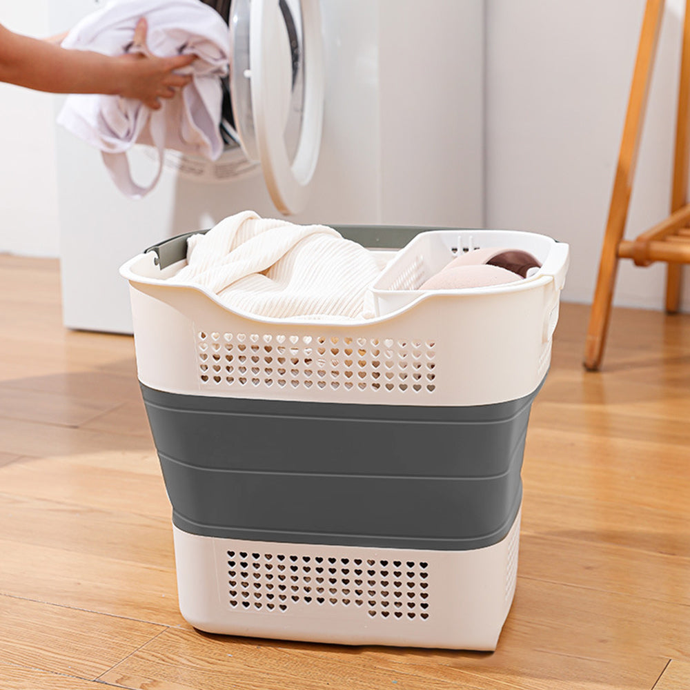 35L Collapsible Laundry Basket Clothes Hamper Washing Cleaning Organizer Bin
