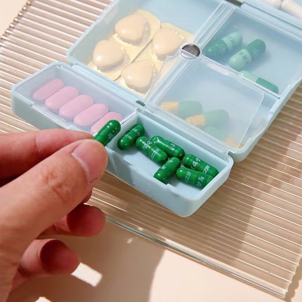 Portable 7-Grid Pill Medicine Storage Dispenser Box