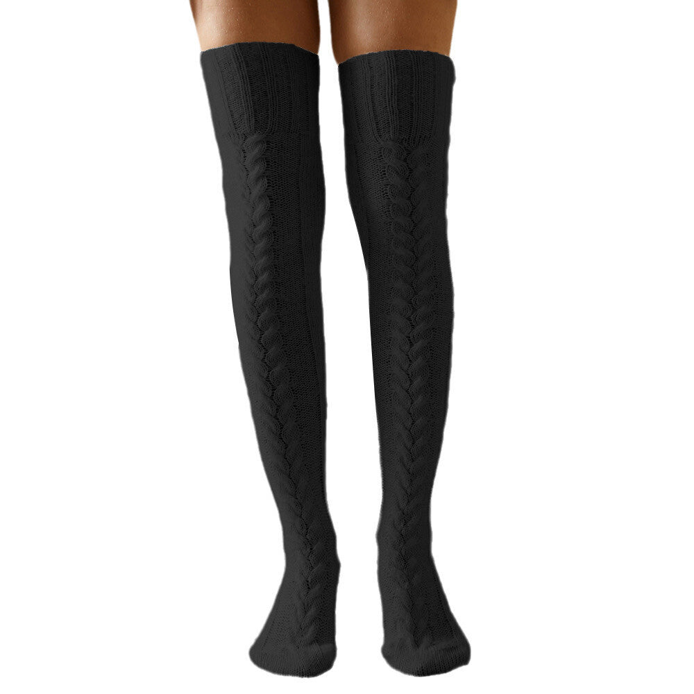 Womens Knitted Over Knee Socks for Fall and Winter Thick and Warm Long Stockings