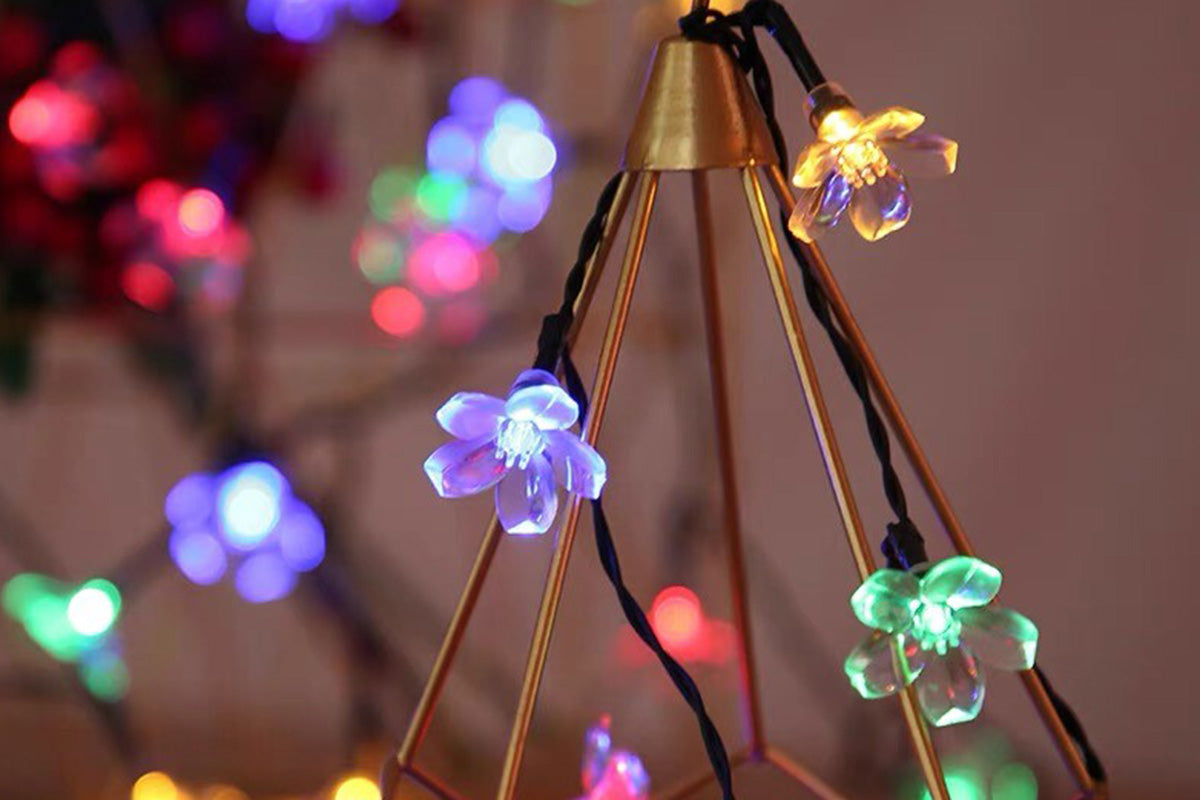 Outdoor Solar String Flower Lights Fairy Lights for Garden and Christmas Decoration