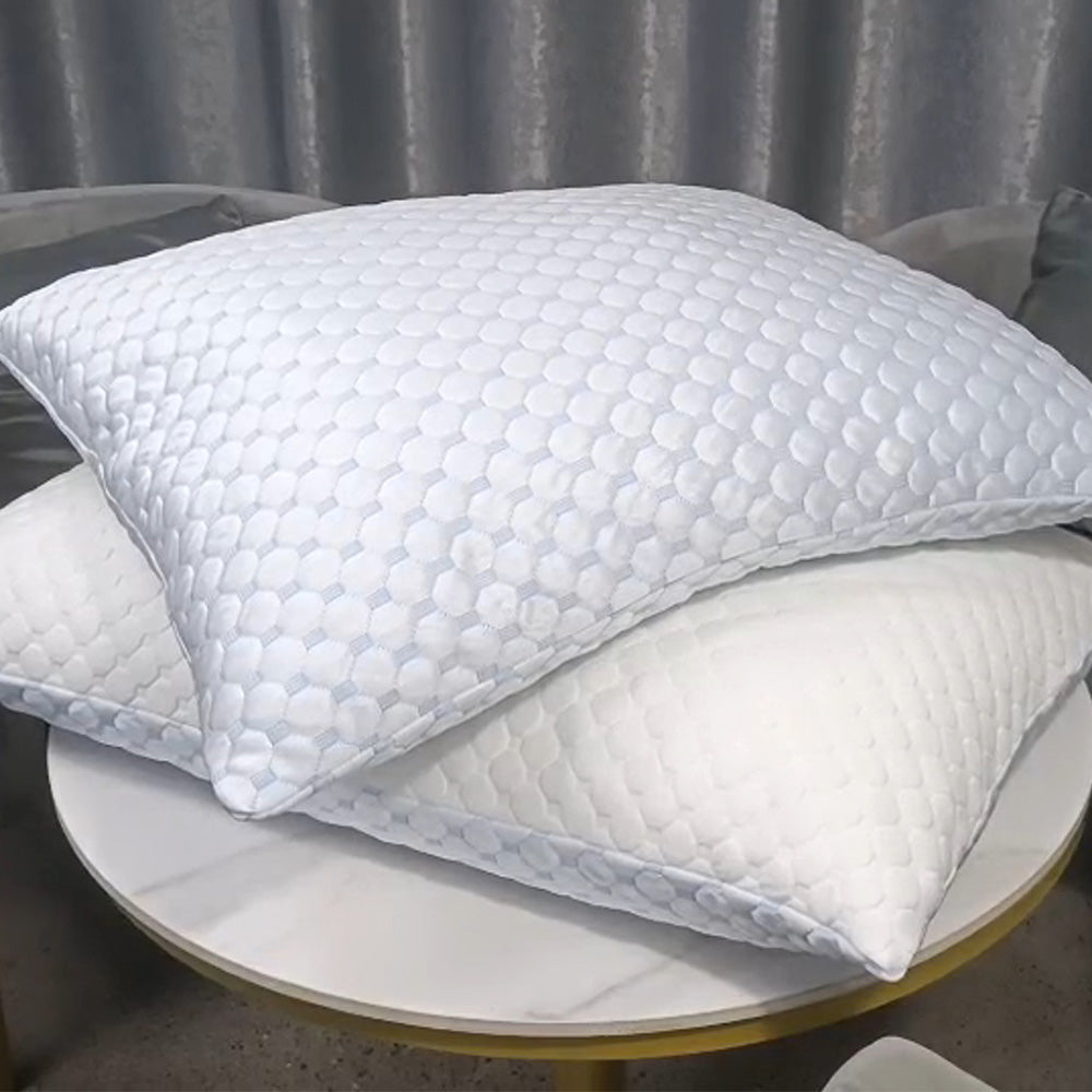 Cooling Shredded Memory Foam Pillows for Side Back Sleepers with Washable Cover-White