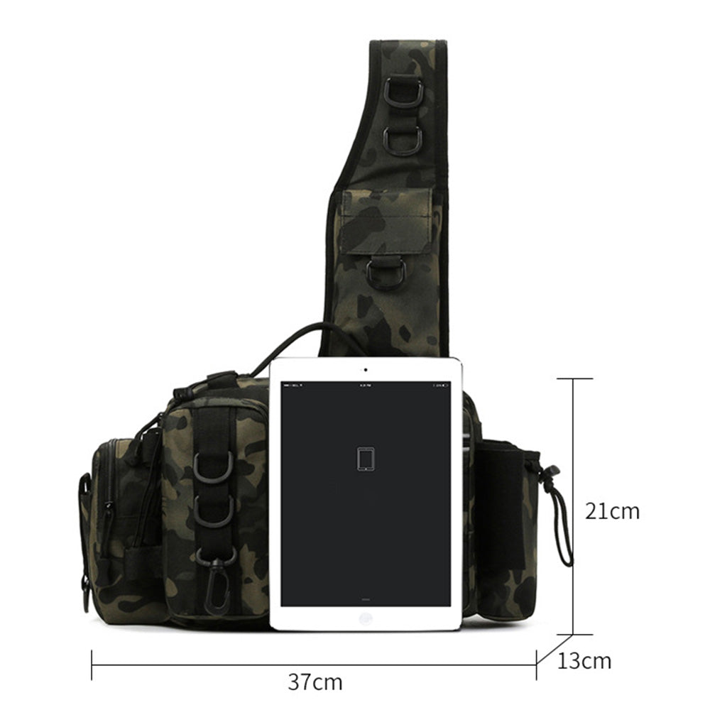 Fishing Tackle Bag Single Shoulder Crossbody Tactical Waist Pack Fish Lures Bag
