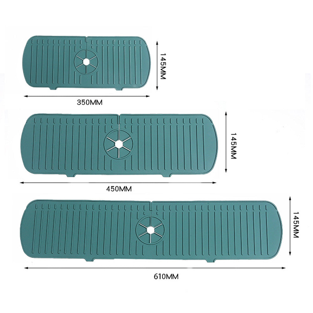 Silicone Sink Mat Quick Dry Sink Splash Guard for Kitchen and Bathroom-Green