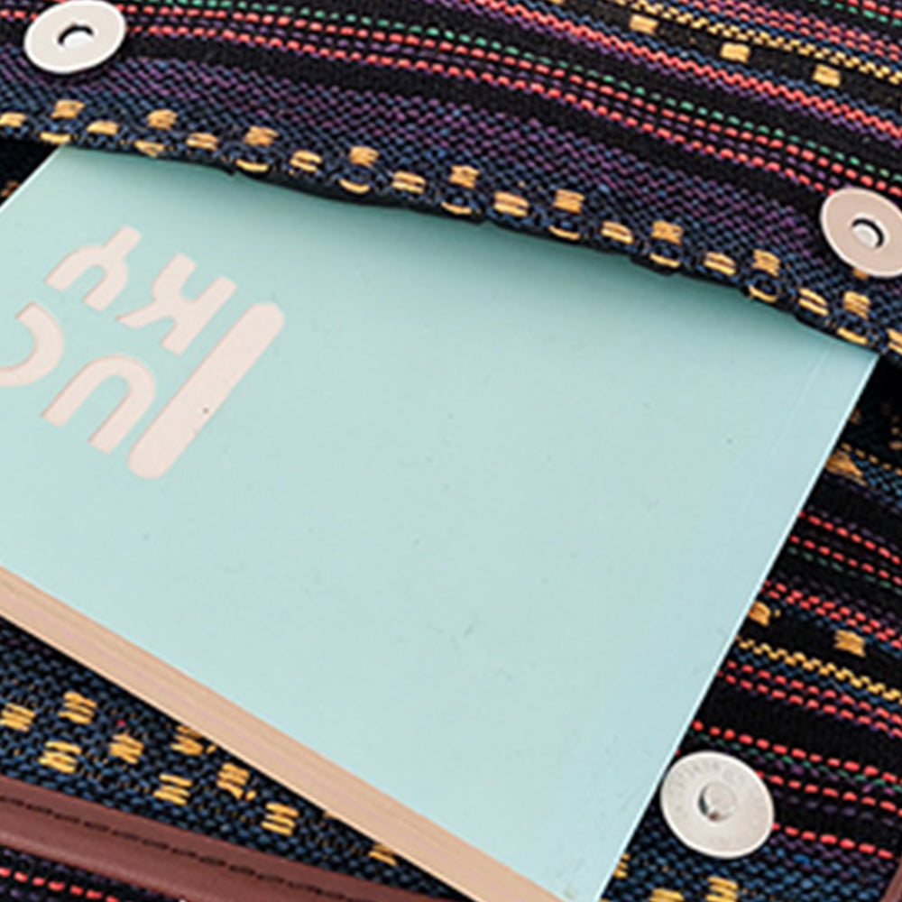 Boho Style Flap Drawstring Backpack