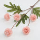 5 Pack Stem Cloth Dandelion Ball Artificial Flowers with Bendable Stems