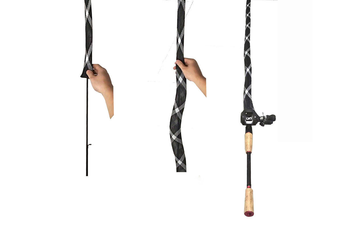 2Pcs Fishing Rod Socks with Elastic Strap Fishing Rod Sleeve for Baitcasting