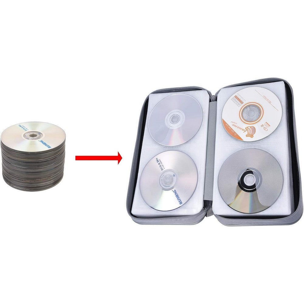 CD Case 96 Capacity CD Holder Case Portable CD DVD Storage Organizer
