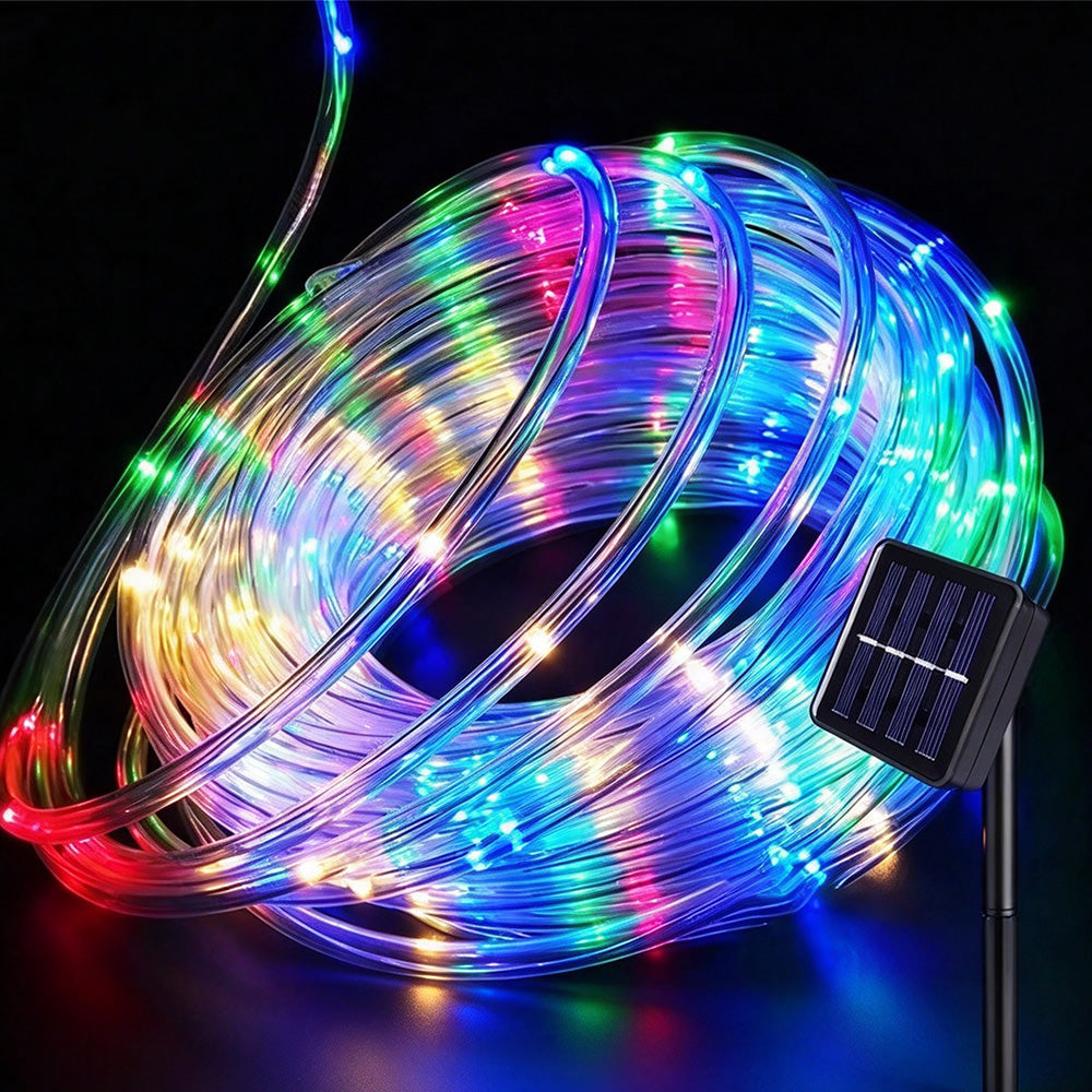 12m 100 LED Solar Rope Lights with 8 Modes for Parties and Weddings