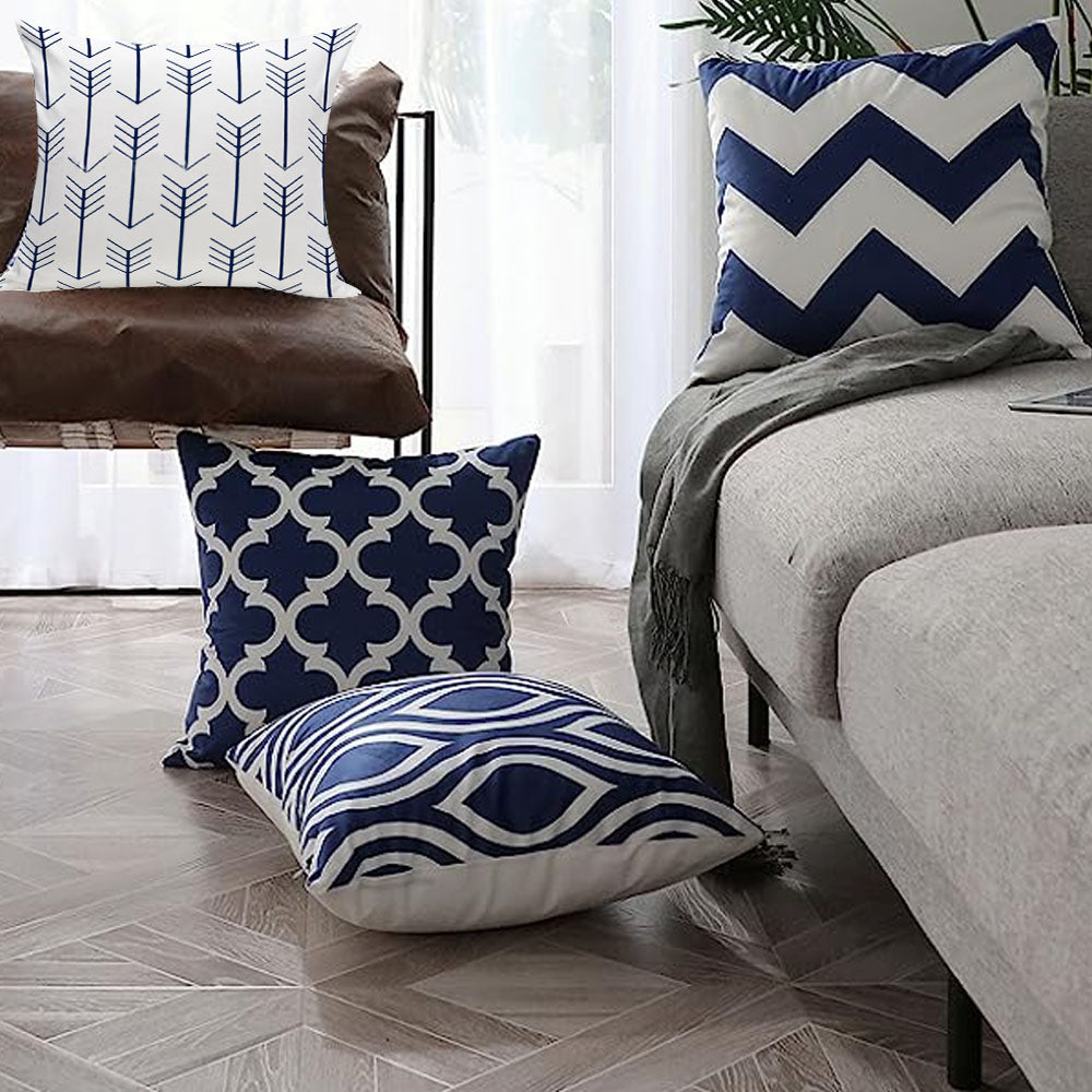 2Pcs 45X45cm Throw Pillow Cover Geometric Printed Throw Sofa Cushion Cases