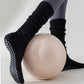 3 Pairs Knee-High Non-Slip Yoga Socks with Grips for Pilates Dance Barre