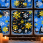 Christmas Window Clings Snowflakes Static Stickers Gold Silver for Holiday Decorations