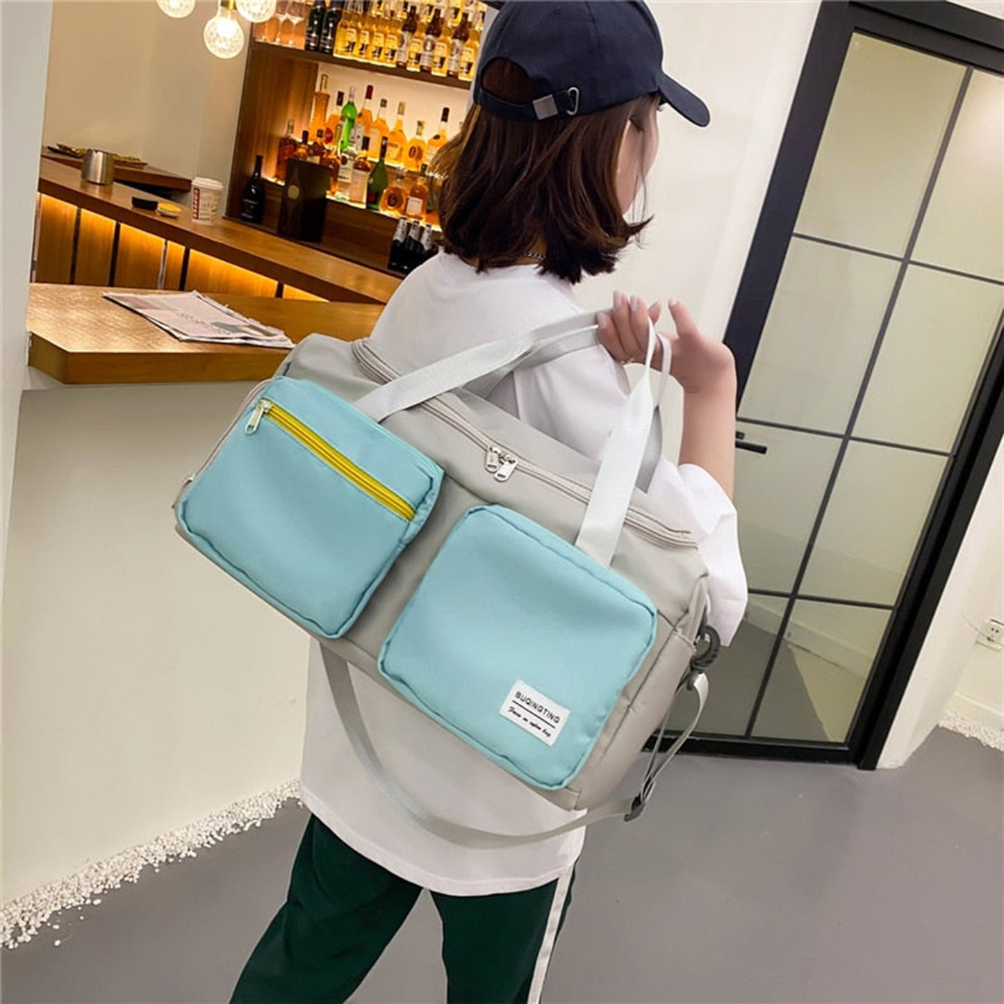 Sports Fitness Gym Bag with Shoes Compartment Duffle Bags