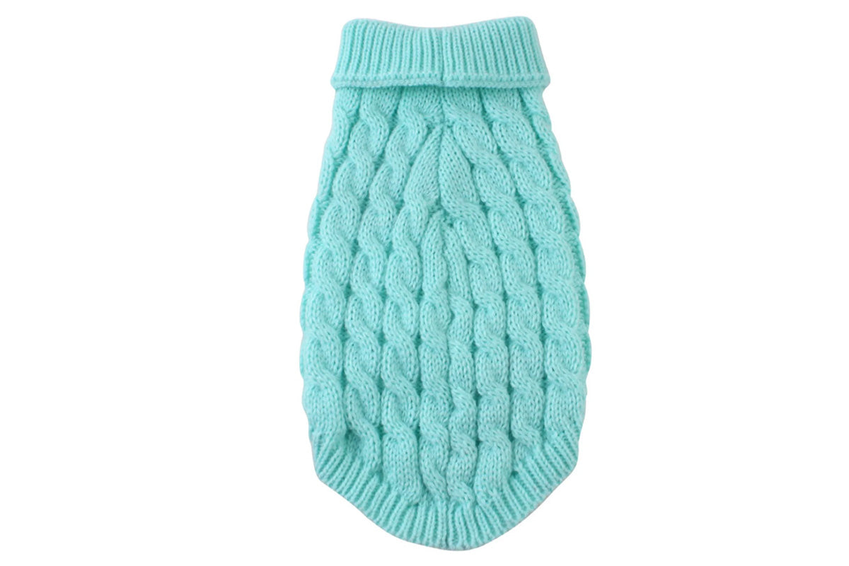 Puppy Dog Jumper Winter Warm Knitted Sweater Pet Clothes for Small Dogs Coat-Blue
