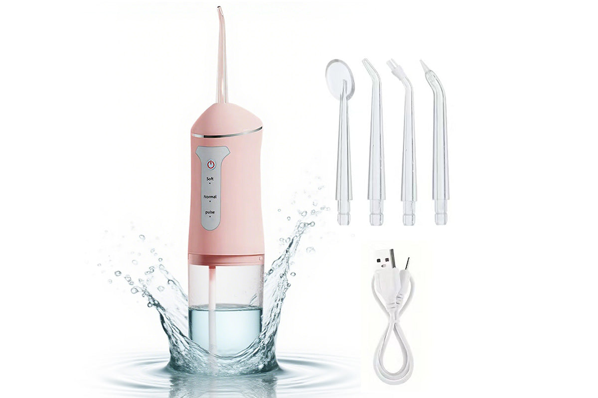 Cordless Electric Water Flosser Teeth Cleaner Floss Irrigator With 4 Jet Tips