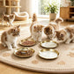 4Pcs Stainless Steel Pet Bowls Durable Shallow Pet Feeding Dishes for Cats Dogs-Gold