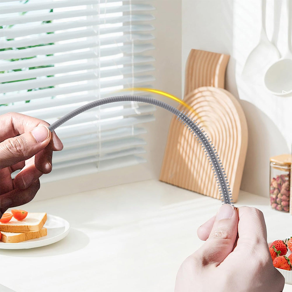 2Pcs Silicone Straw Cleaner Brush Non-slip Handle for Clearing Glass Smoothie Straws