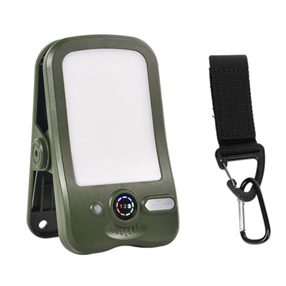 USB Solar Dual Charging Camping Clip Light with 60 LEDs 3 Dimming Modes Power Display