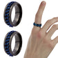 Fidget Rings Anxiety Spinner Rings Stainless Steel Chain Rings-Blue