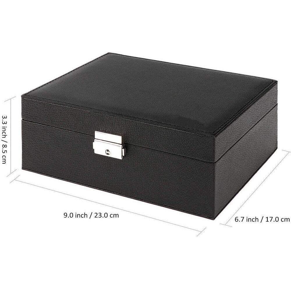Jewellery Organiser Case Box Holder Storage Earring Ring Display with Lock and Key