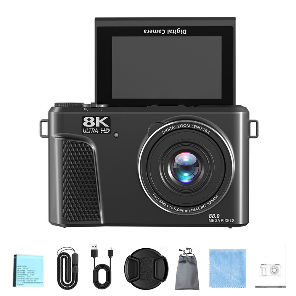 Digital Camera with Flip Screen WIFI Remote Control Vlogging Camera