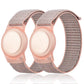 2PCS Soft Nylon Wristbands for Airtag Adjustable Bracelet for Airtag for Little Ones Adults-Pink