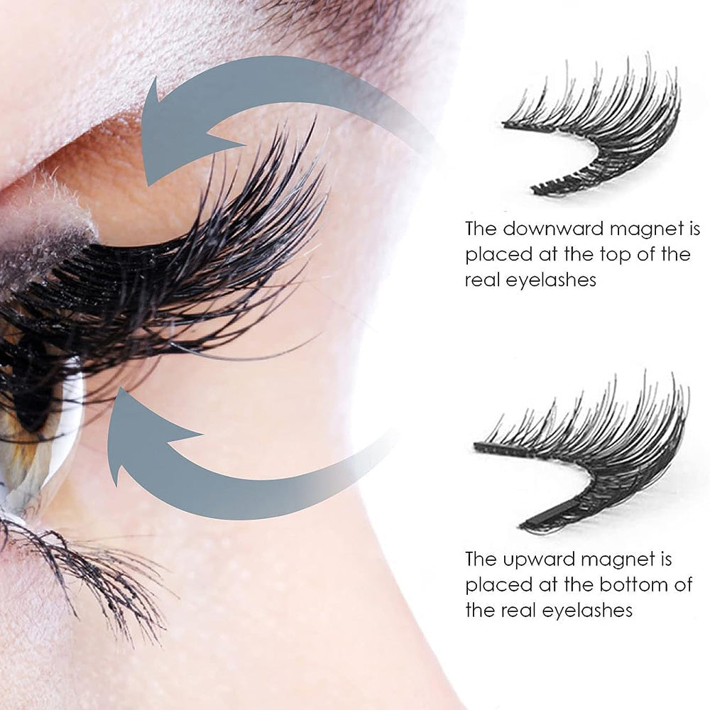 3Pair Eyelash Kit with Glue-Free Reusable Eyelash Clip Set