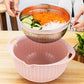 4 In 1 Double-layer Rotatable Colander Bowl Set with Lid and 3 Blades