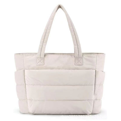 Puffer Tote Bag Quilted Puffy Handbag Lightweight Satchel Bag