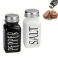 2Pcs Kitchen Salt and Pepper Shakers Set with Stainless Steel Lids for Restaurants