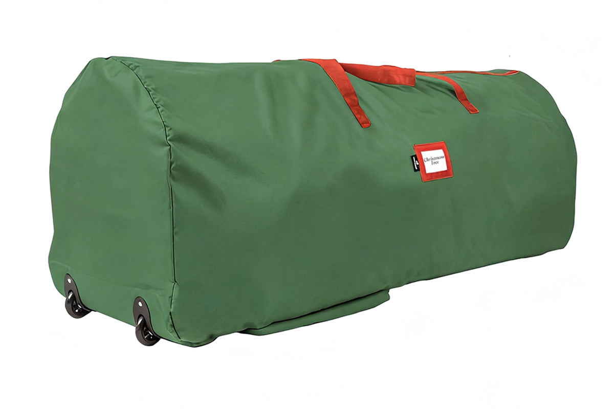Handy Laundry Rolling Christmas Tree Storage Bag With Handle For Easy Transport-Green