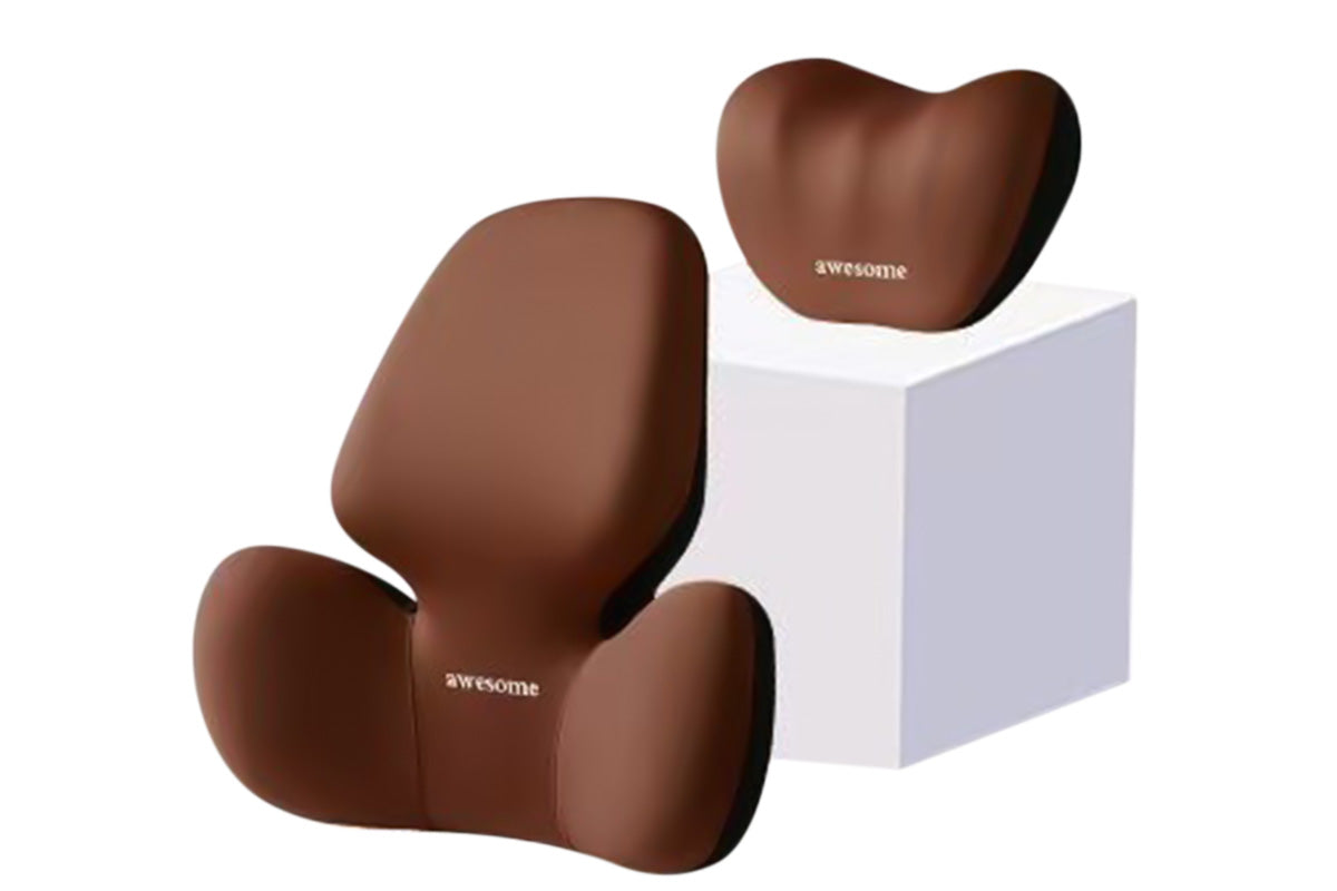 Car Headrest and Lumbar Support Set Memory Foam Driving Cushion