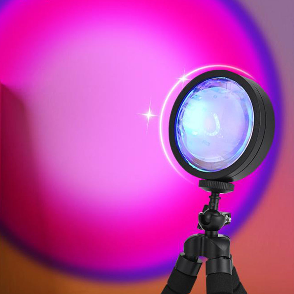 2Pcs Sunset Lamp Projector RGB Color Rotation LED Sunset Projection Lamp Room Decor