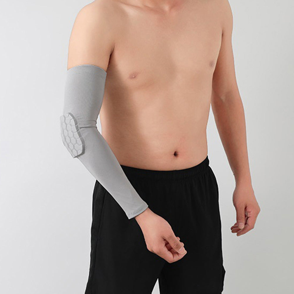 2Pcs Elbow Brace Compression Sleeve with Honeycomb lining for Tennis Weightlifting Golf-Grey