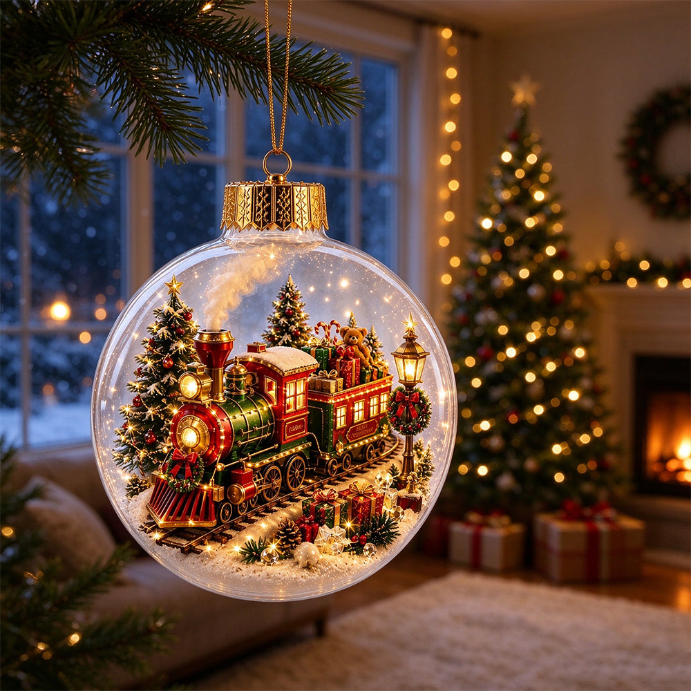 2 Pack 8cm Clear Plastic Fillable Christmas Ball Ornaments