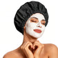 Reusable Water-Resistant Double-Layer Polyester and Satin Shower Cap for Women