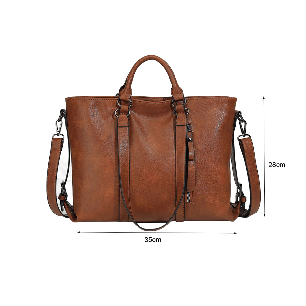 PU Leather Women's Tote Handbag for Work and Travel
