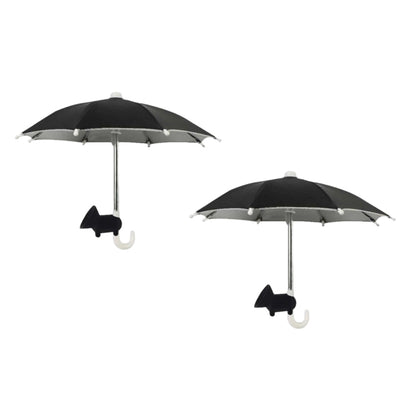 2Pcs Mini Adjustable Sun Shade Phone Umbrella with Suction Cup Stand