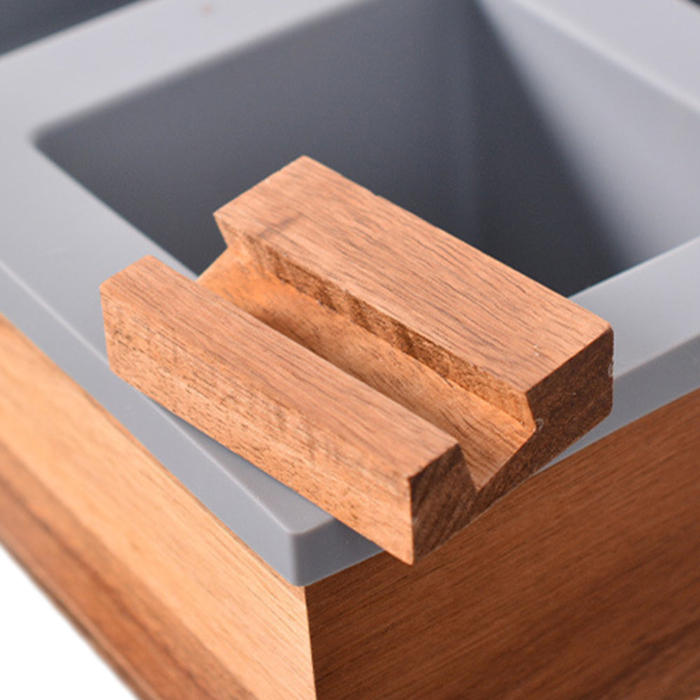 Handy Silicone Bamboo Couch Cup Snack Storage Tray with Rotatable Phone Holder