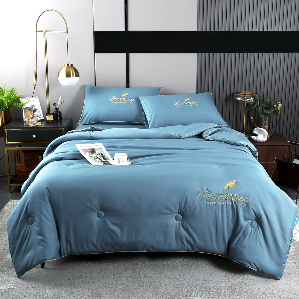 Summer Cool Feeling Quilt Bed Sheets and Pillowcases Set