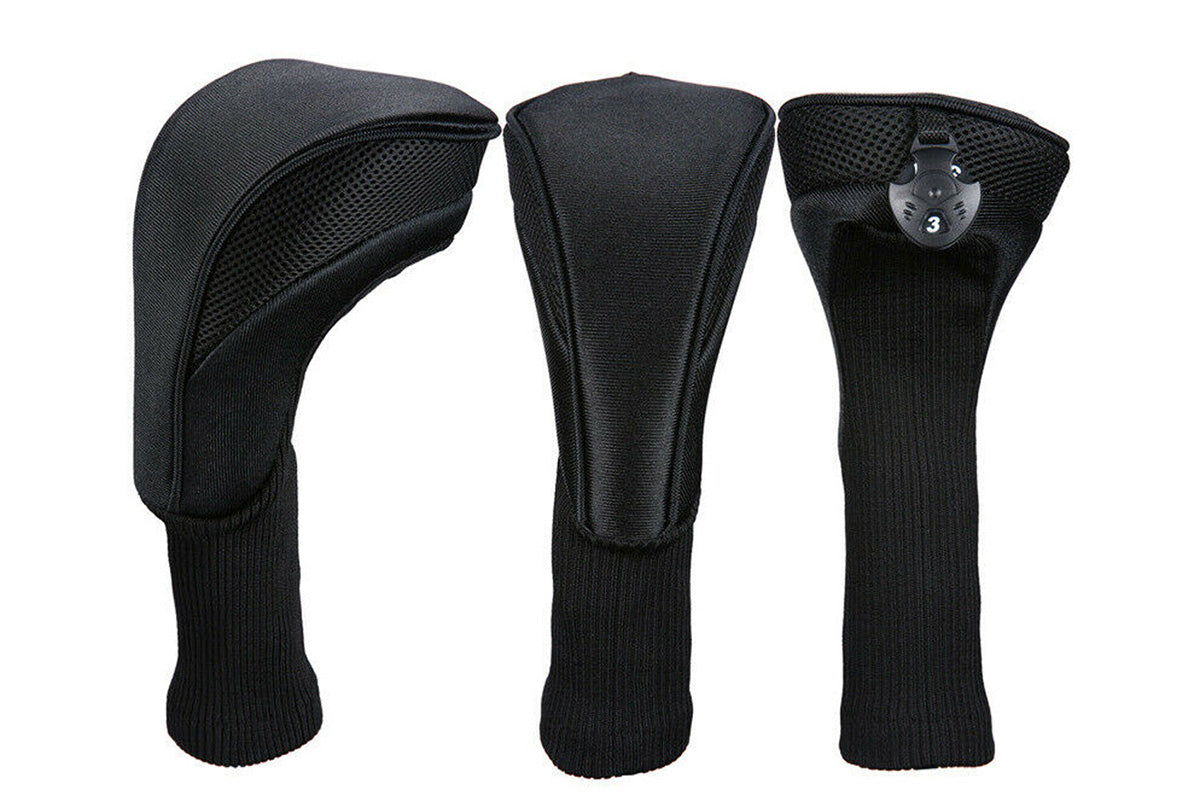 3Pcs Set Golf Club Head Cover for Woods and Driver with Interchangeable Tags 3 4 5 7 X