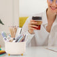 360 Degree Rotating Desk Pen Organizer with 5 Compartments